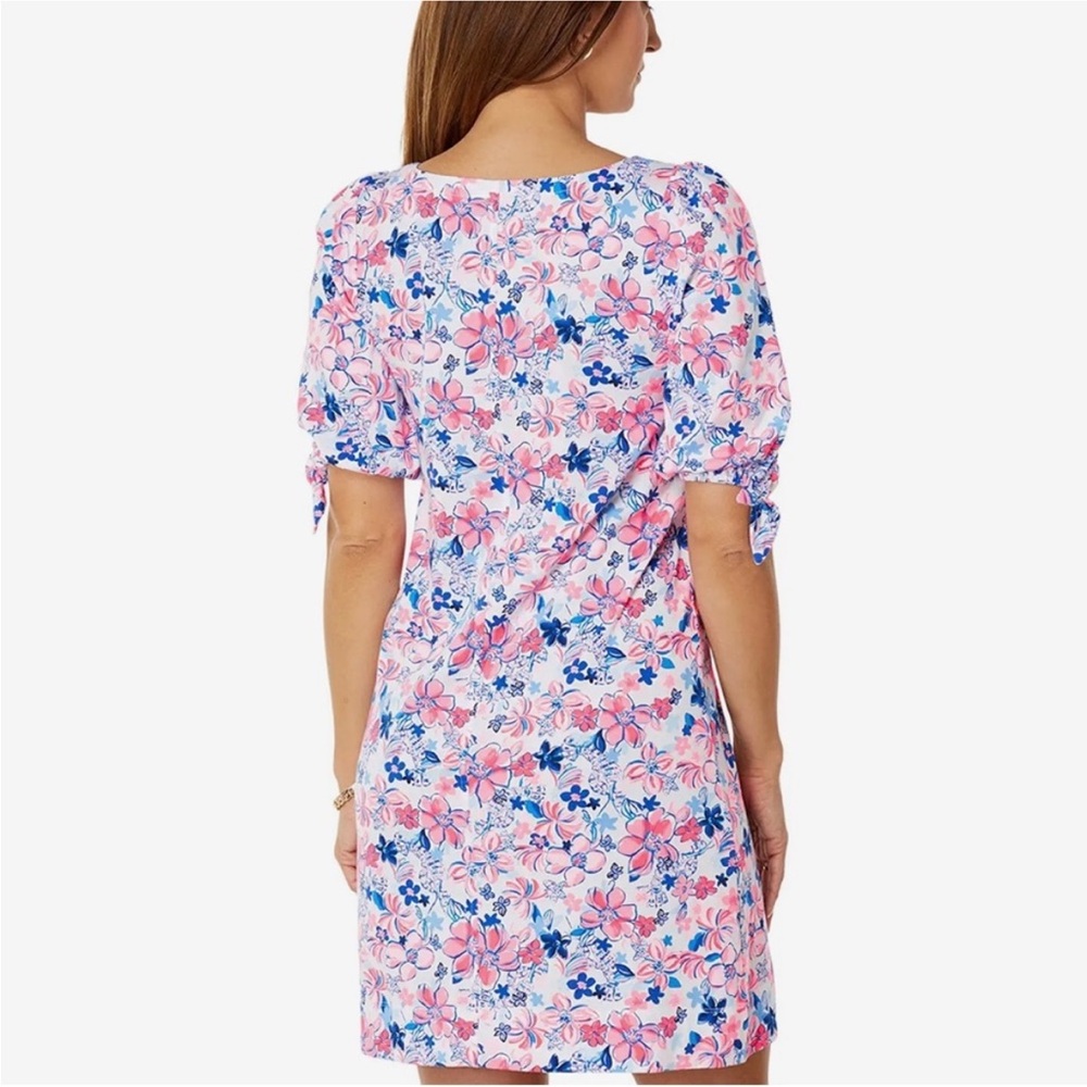 Lilly Pulitzer pink/blue Easley Dress Resort White Party Like A Lobster- large - Picture 2 of 8